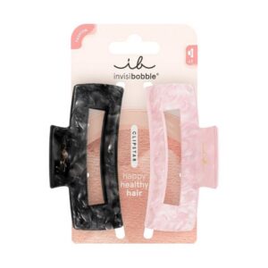 Clipstar Eclipse Glossy Black & Pink L  2pcs INVISIBOBBLE